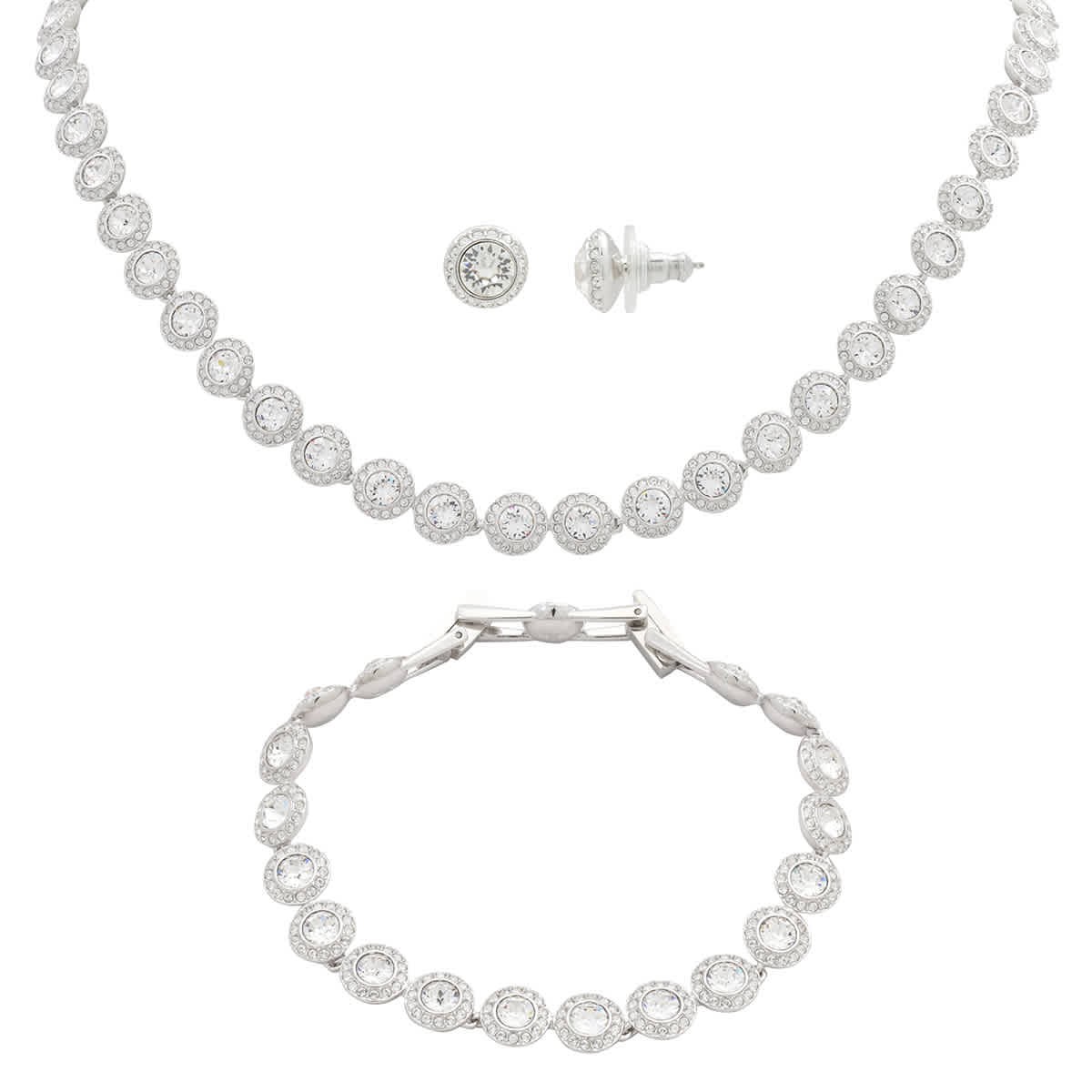 Swarovski Ladies Angelic White Rhodium Plated Round Cut Set