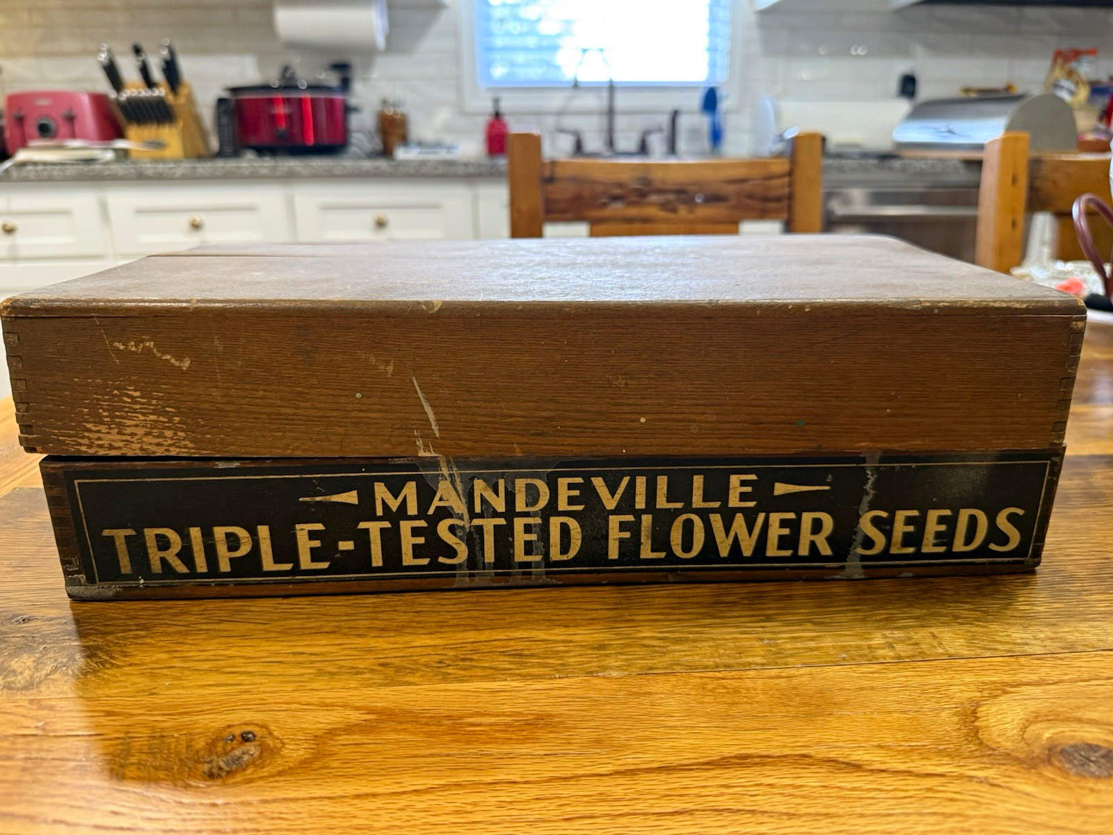 Antique Mandeville & King Co. Superior Flower Seeds Wooden Advertising Sign Antique Mandeville & King Co. Superior Flower Seeds Wooden Advertising Sign