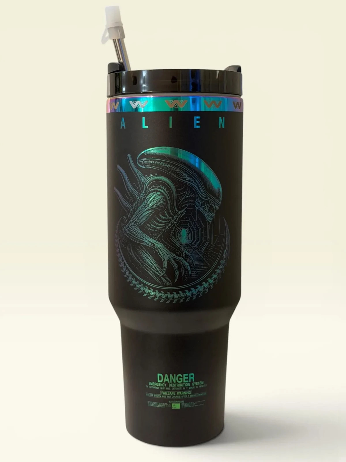 Alien 1979 Laser Engraved 40oz Tumbler wih Handle Xenomorph & Facehugger Design