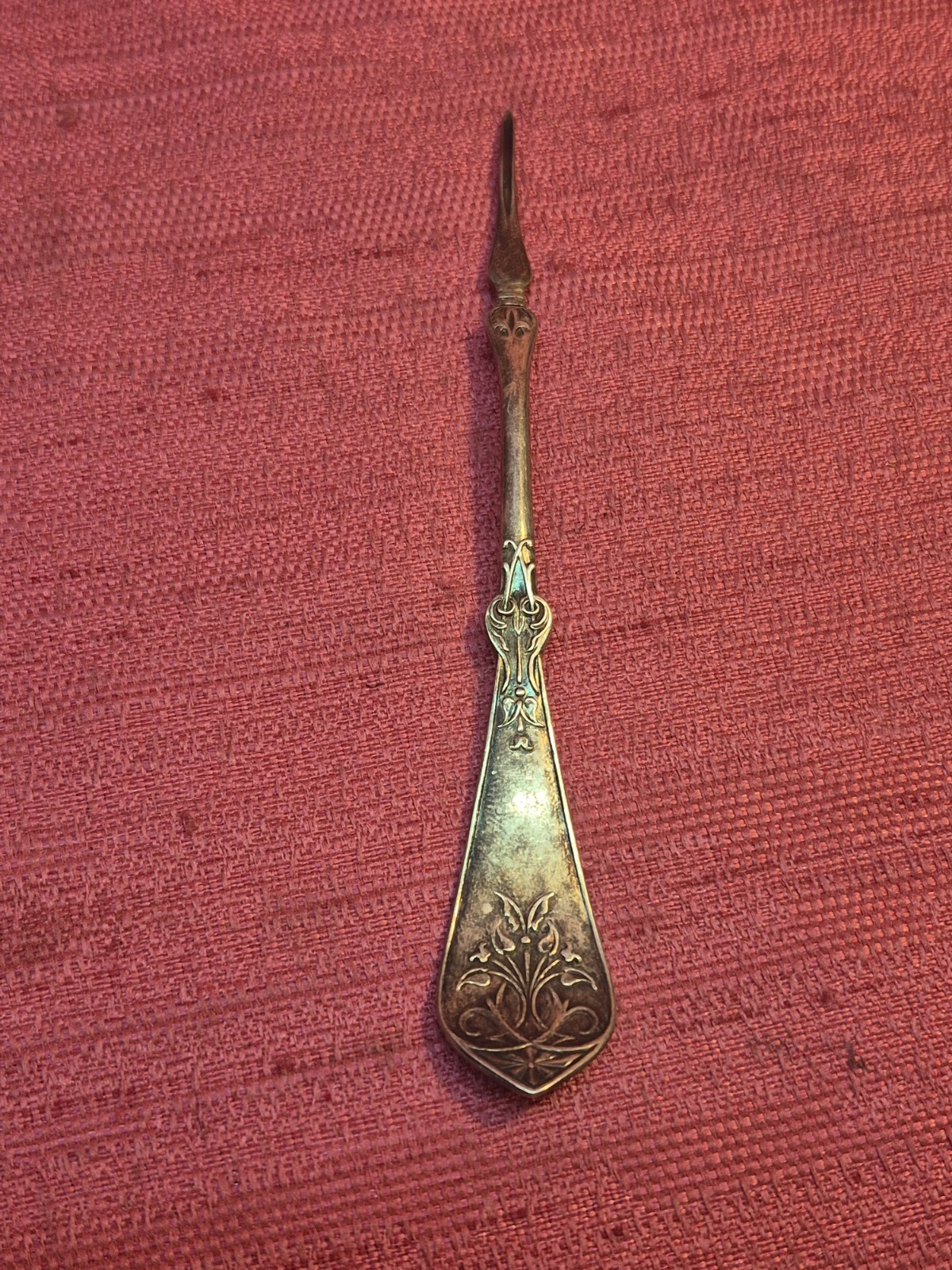 Antique J.R. Sigler Lobster Pick Seafood Fork Art Nouveau Silverplate 5\