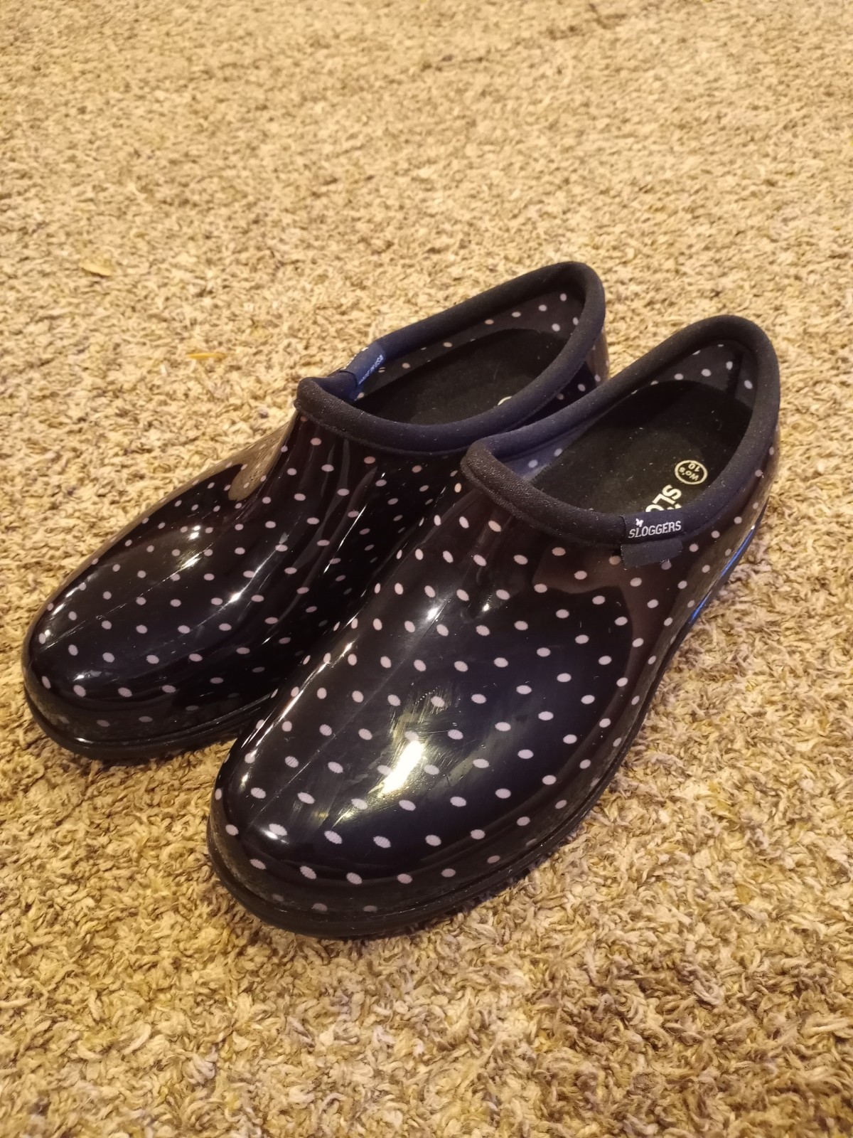 Sloggers Women\'s 10 Black Polka Dot Garden Rain Shoes 5113BP08 Made In USA New Sloggers Women\'s 10 Black Polka Dot Garden Rain Shoes 5113BP08 Made In USA New