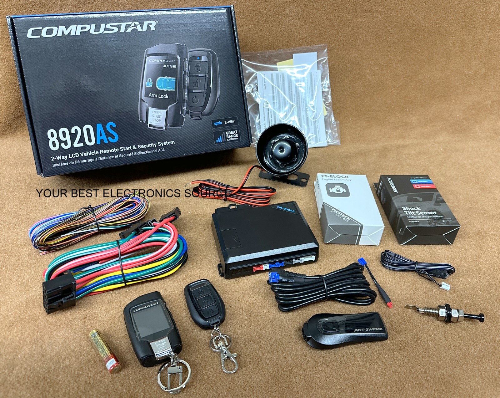 NEW Compustar CS8920-AS, 2-Way Remote Start/Alarm System w/ LCD Remote