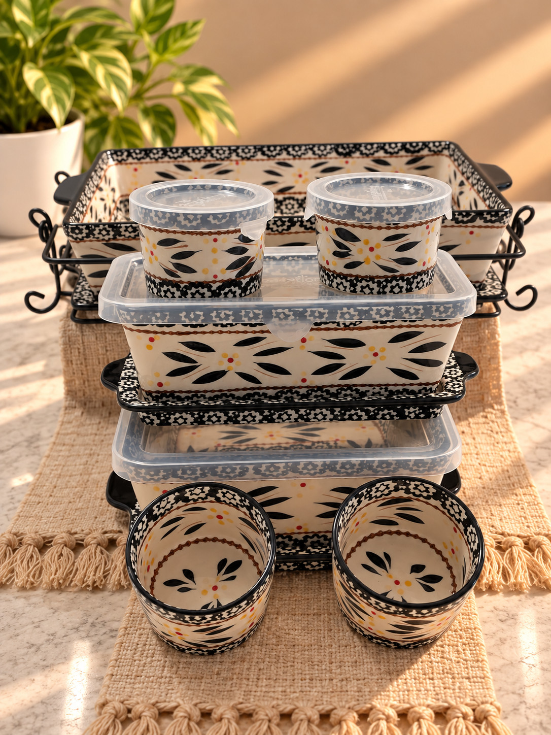 Temp-tations by Tara Old World Pattern 16 oz Ceramic 7 Pices
