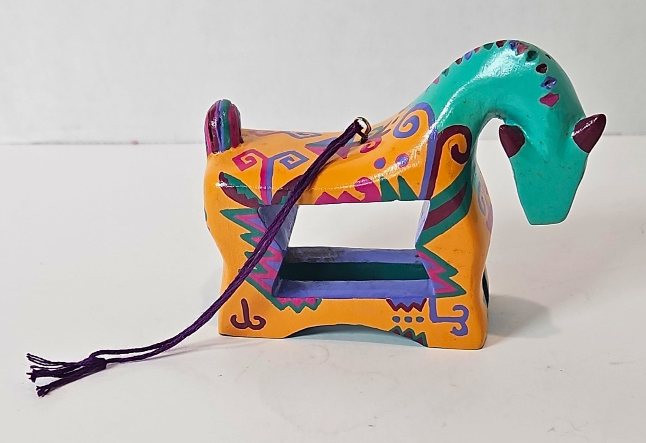 Vtg 1989 C. Steinberg Hand-Painted Wooden Horse Figurine AS IS Missing Drawer Vtg 1989 C. Steinberg Hand-Painted Wooden Horse Figurine AS IS Missing Drawer