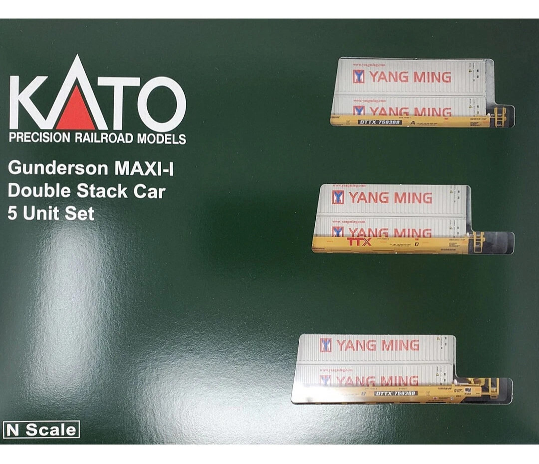 KATO 1066212 N MAXI-I 5 Unit DBL Stack TTX (DTTX) 759364 10 YANG CONT 106-6212