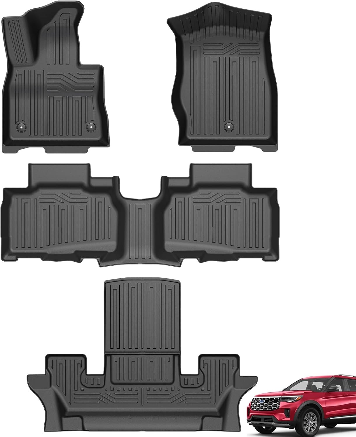Brand New All Weather Floor Mats for 2020-2026 Ford Explorer (ONLY 6 Seats)