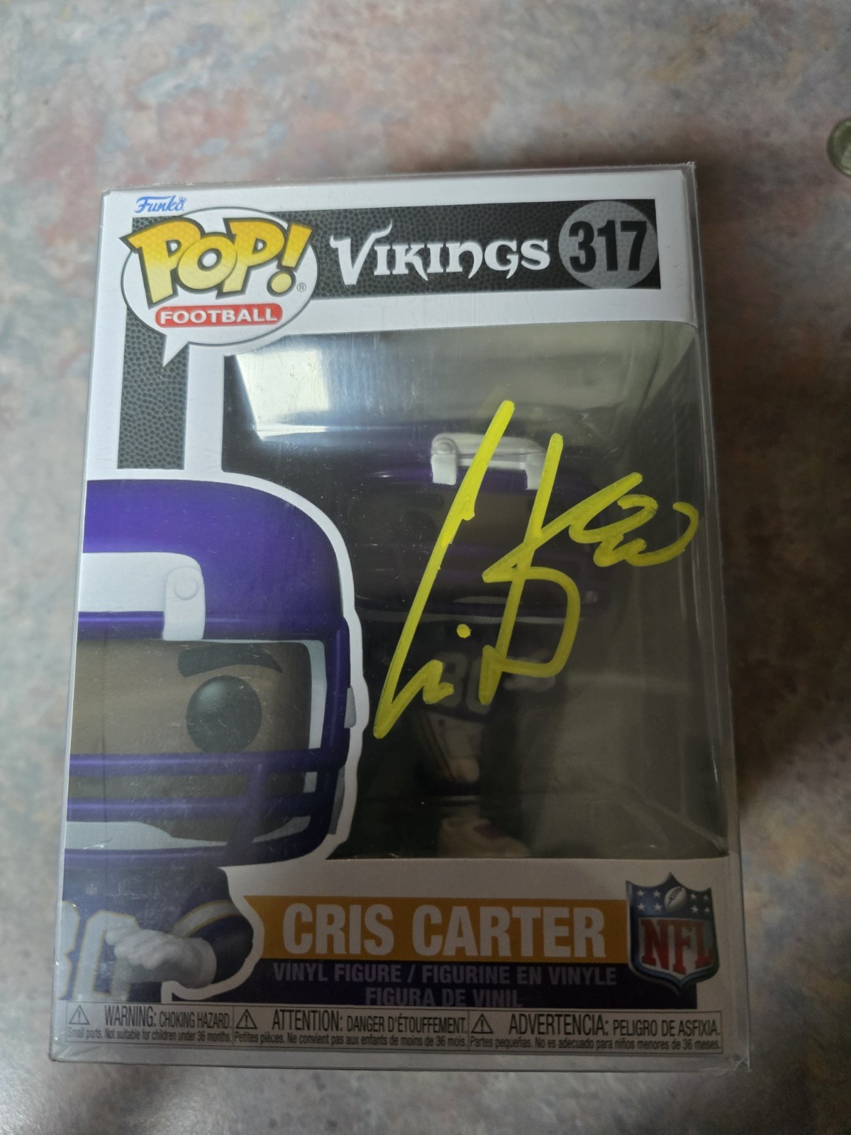 Cris Carter Signed Funko Pop #317 Minnesota Vikings Auto Golden Standard COA NFL