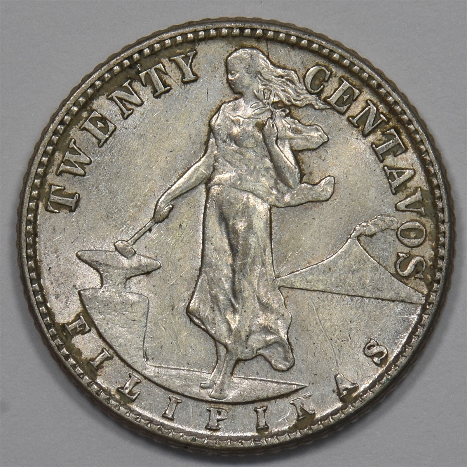 Philippines 1945-D Commonwealth 20 Centavos Silver P902656