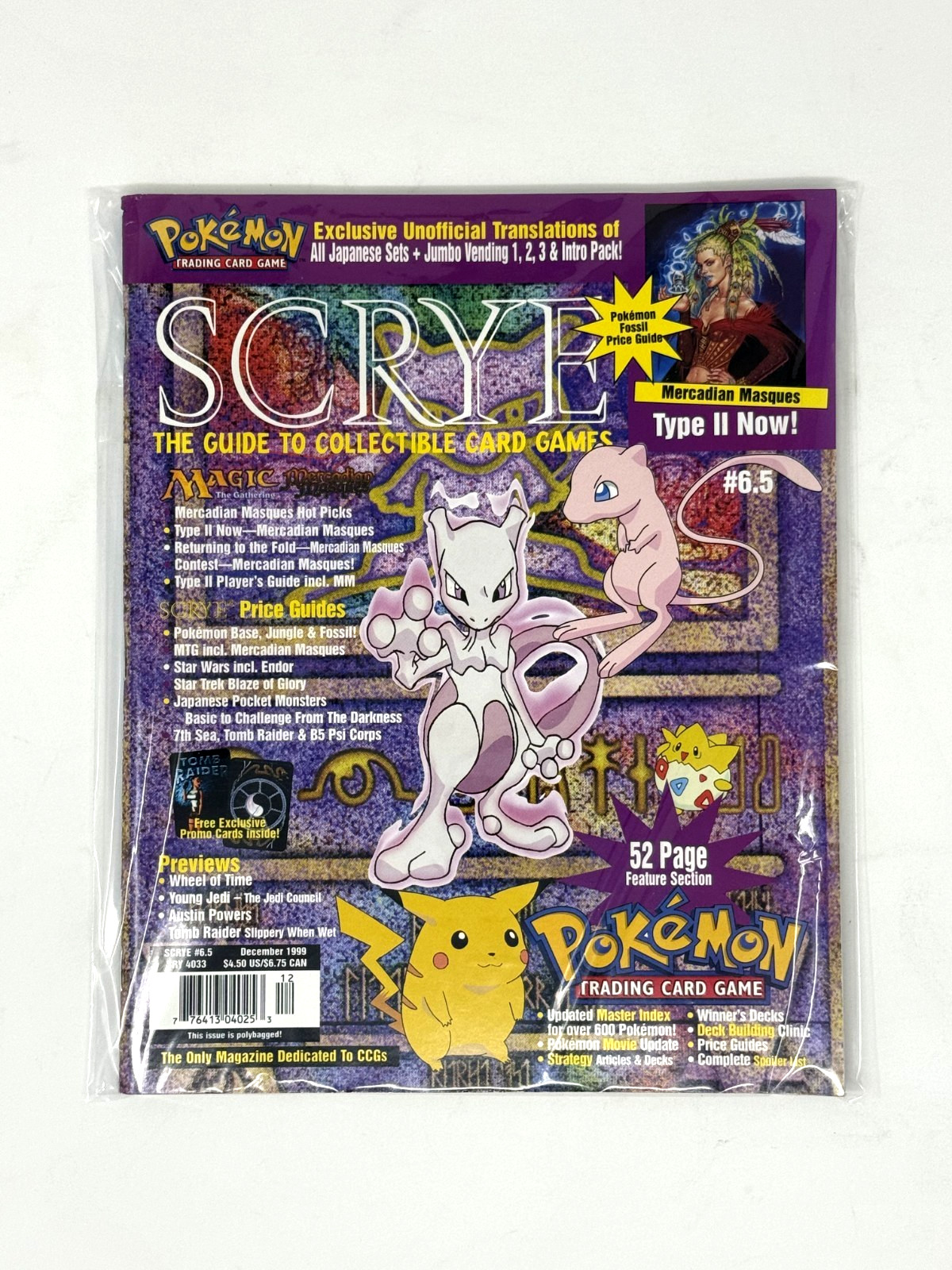 Vintage 1999 Scrye Magazine #6.5 Pokémon Cover Unused Like New Unread Condition