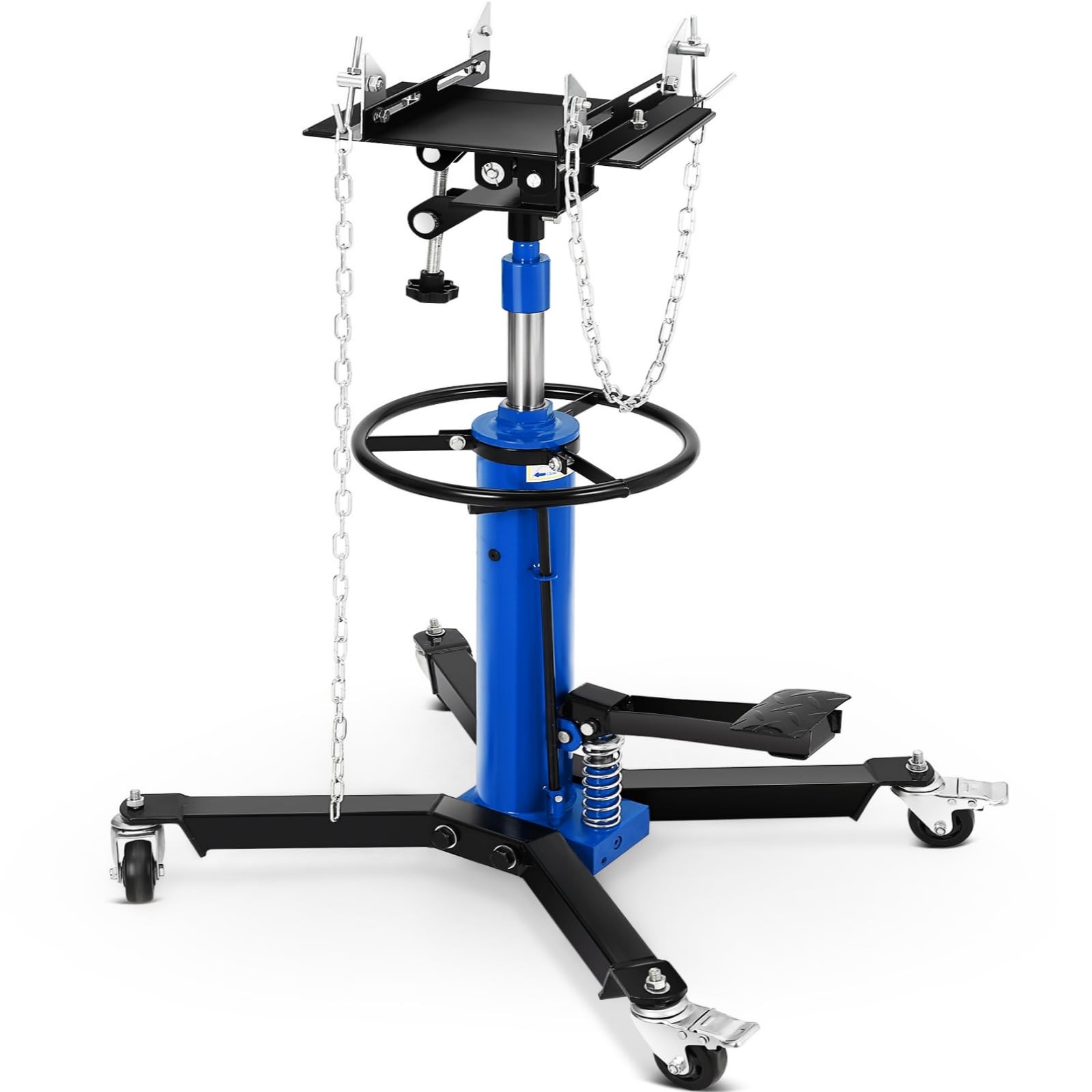 1322 lb Transmission Jack Hydraulic 34-68 Lift Foot Pedal 360 Swivel Wheels Red