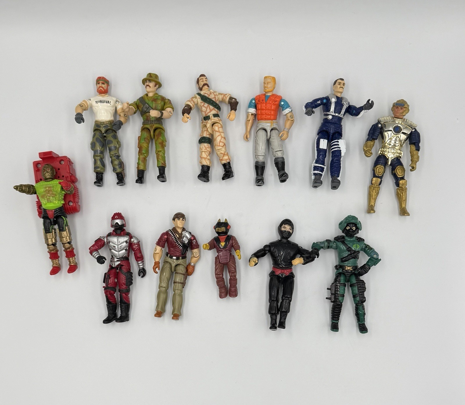 Vintage GI Joe Cobra Action Figure Lot 1980s 1990s Hasbro ARAH 12 Figures
