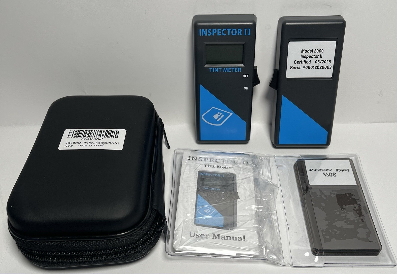 Upgraded 3-in-1 Window Tint Meter for Car Front/Side/Rear Window, w/ 2pcs Tint
