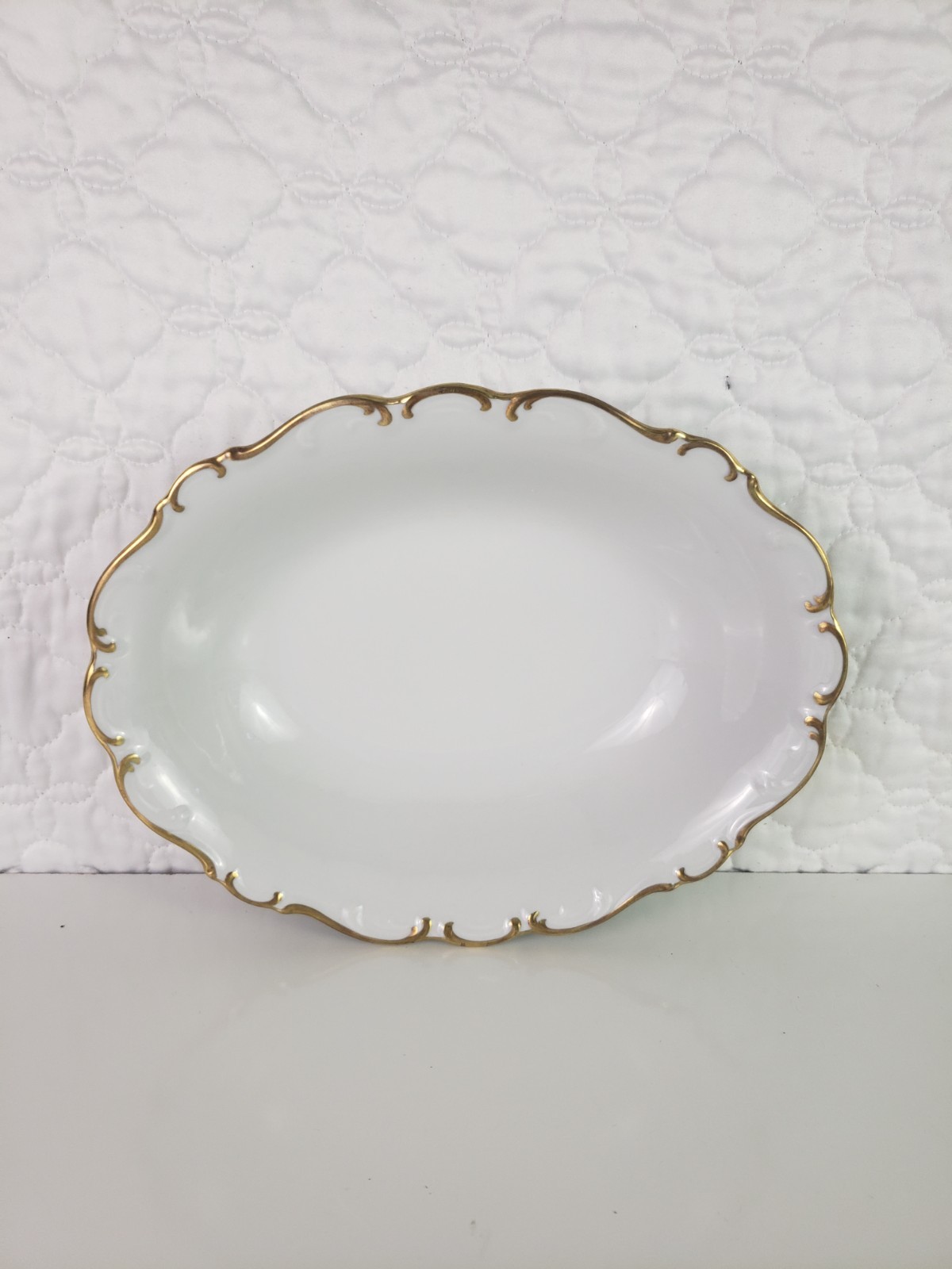 Schumann Arzberg Germany Golden Elegance Oval Vegetable Relish Bowl 9 3/4\ Schumann Arzberg Germany Golden Elegance Oval Vegetable Relish Bowl 9 3/4\