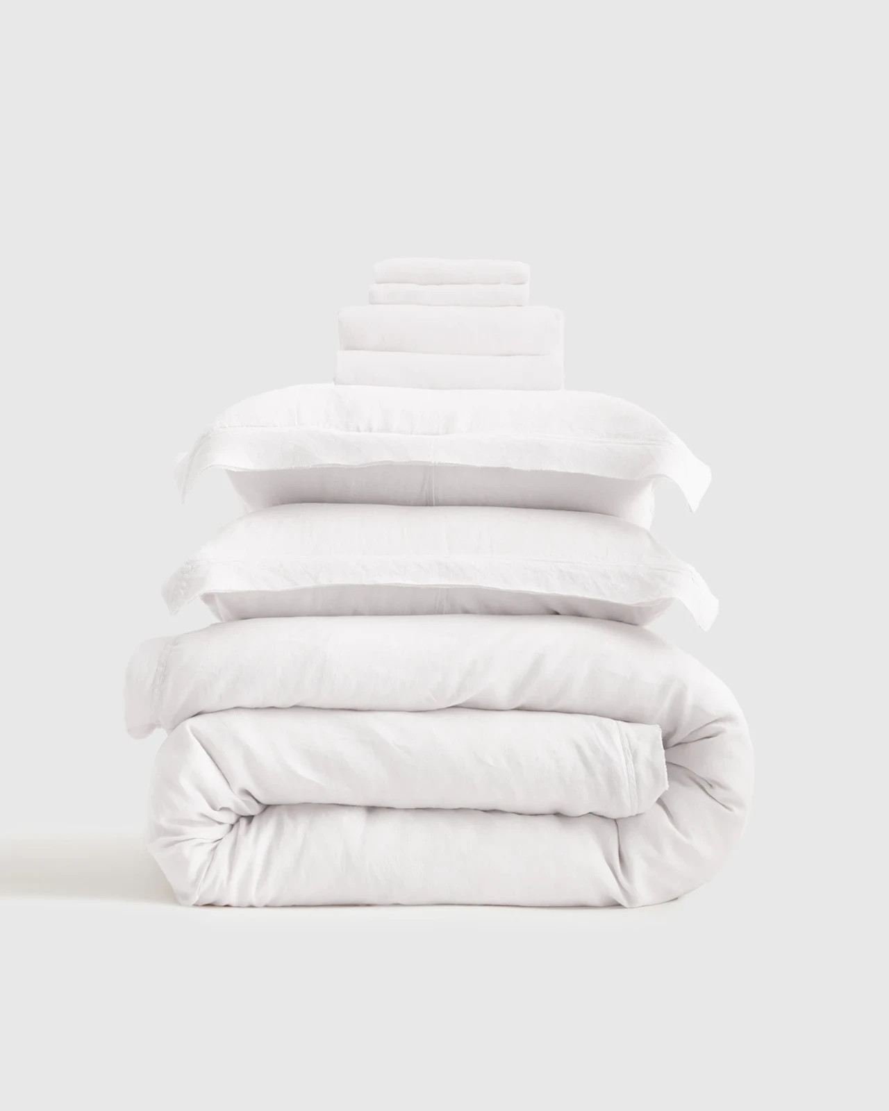 NWT Quince European Linen Duvet Cover Set - White - Full / Queen
