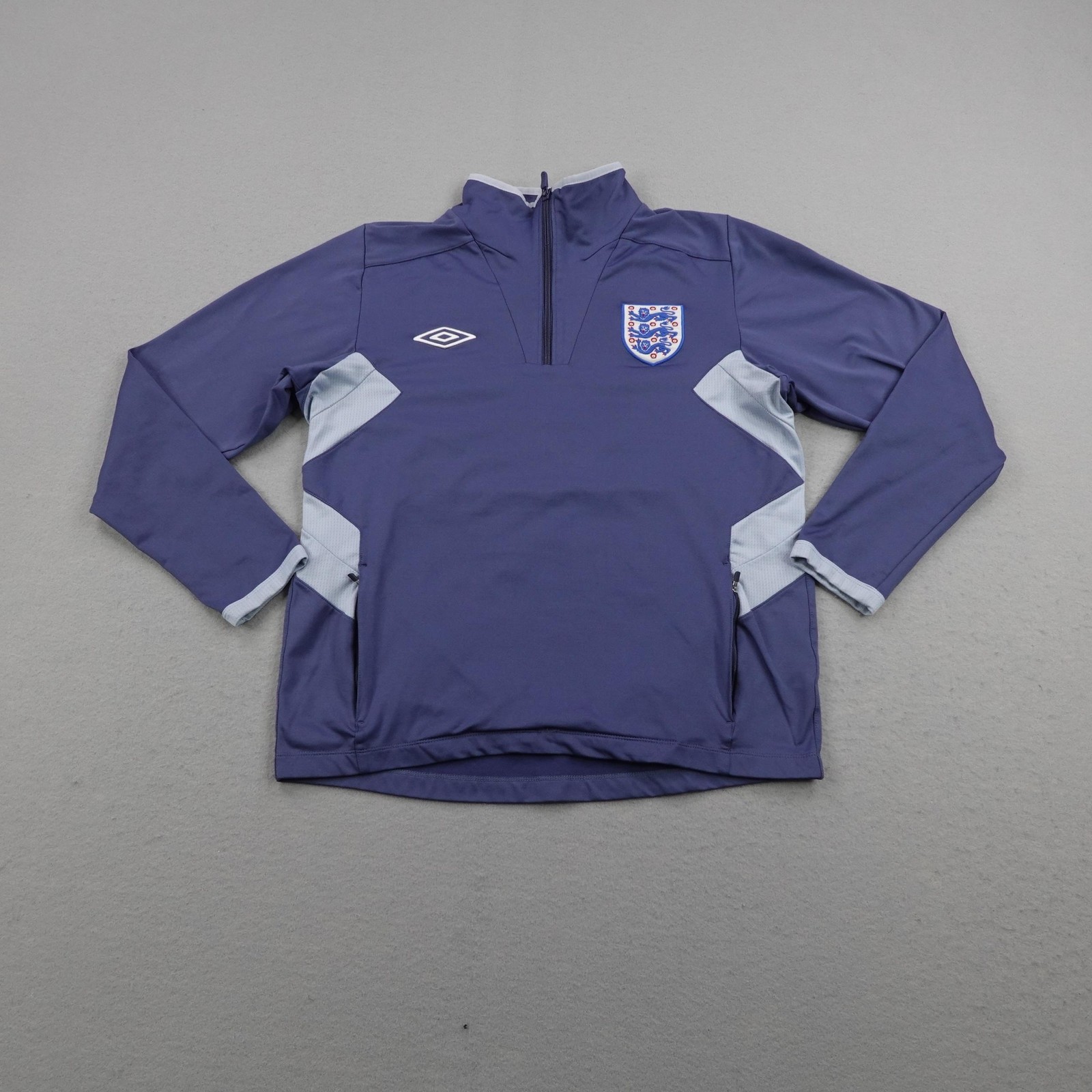 England National Team Jacket Medium Blue Umbro Zip Soccer Training Kit Drill Top