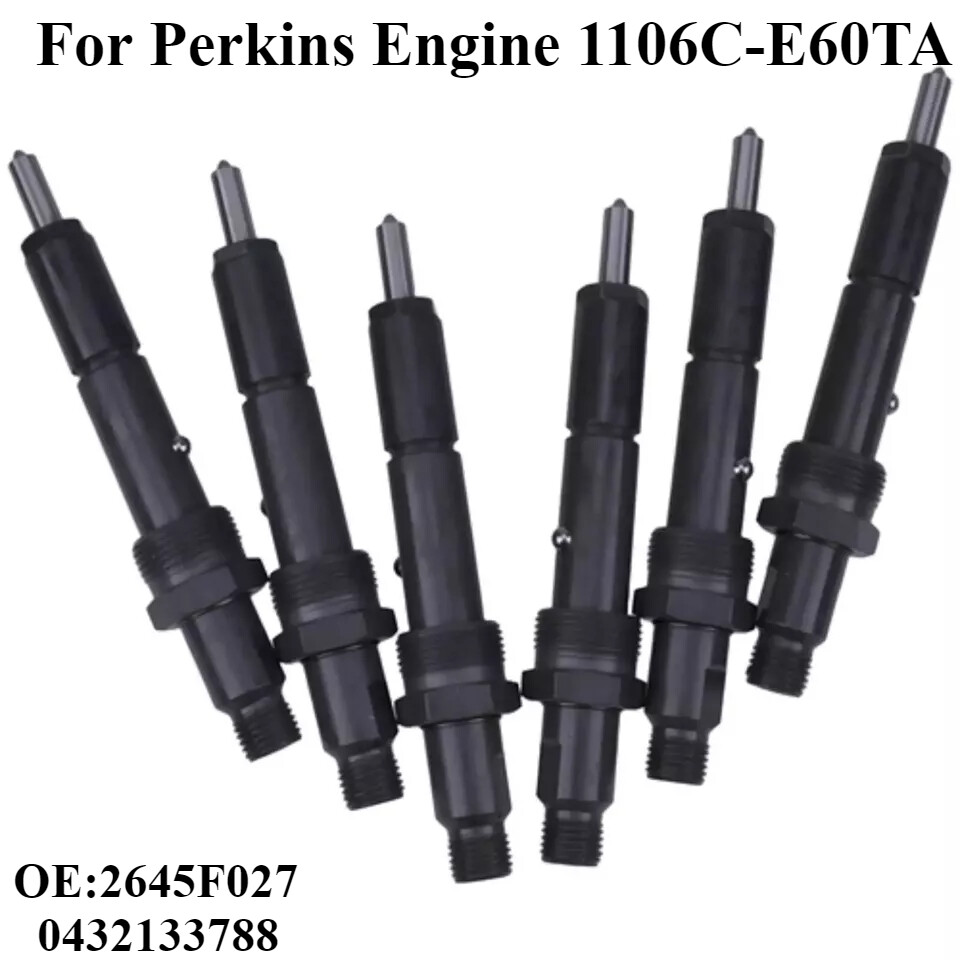 6 Pcs Fuel Injectors 2645F027 0432133788 For Perkins Engine 1106C-E60TA