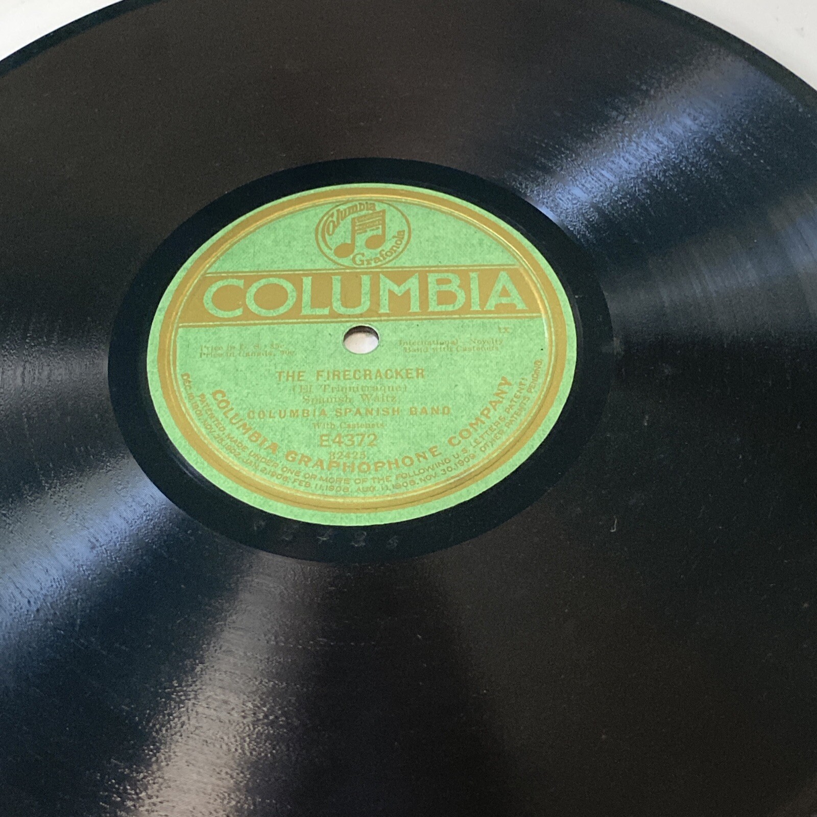 1917 Columbia Spanish Band 78 rpm COLUMBIA E4372 The Firecracker SPANISH WALTZ E 1917 Columbia Spanish Band 78 rpm COLUMBIA E4372 The Firecracker SPANISH WALTZ E