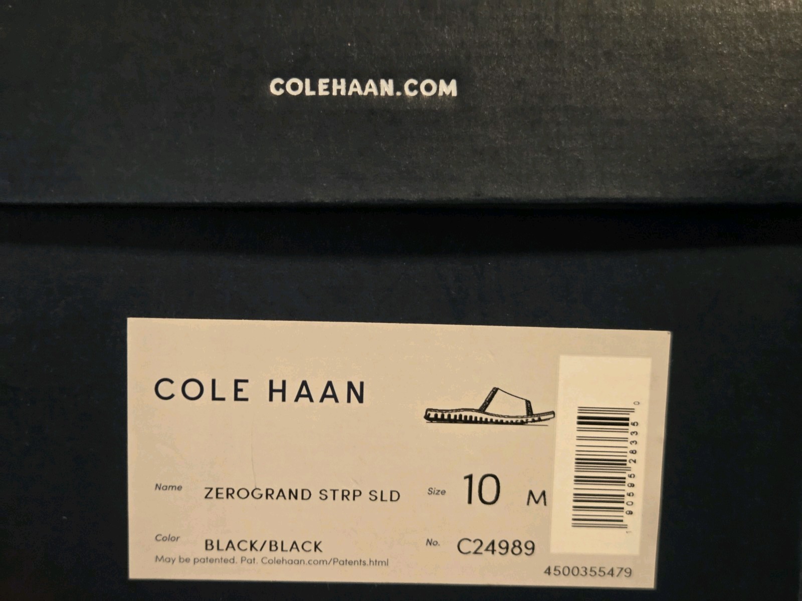 MEN\'S COLE HAAN ZEROGRAND STRAP SLIDE BLACK SIZE US 10 BRAND NEW IN BOX RET.$85 MEN\'S COLE HAAN ZEROGRAND STRAP SLIDE BLACK SIZE US 10 BRAND NEW IN BOX RET.$85