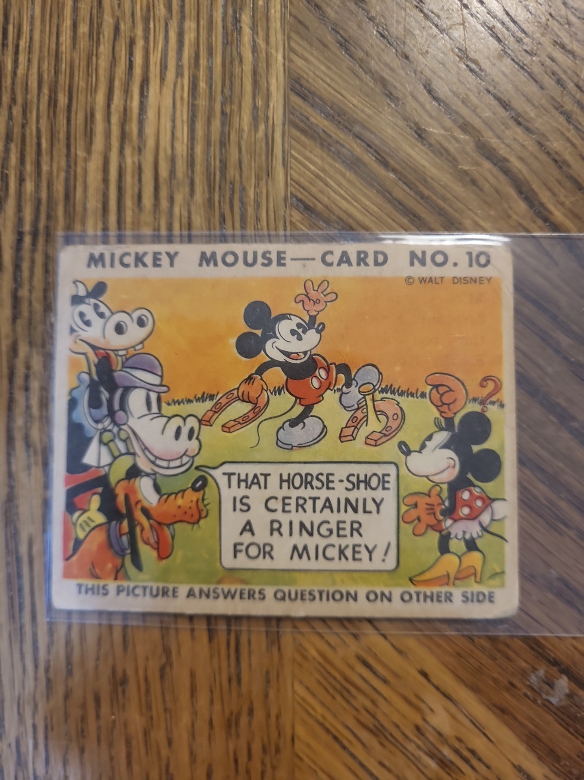 1935 Mickey Mouse R89 Gum Card TYPE 1 - Early Disney #10 Minnie Pluto Clarabelle