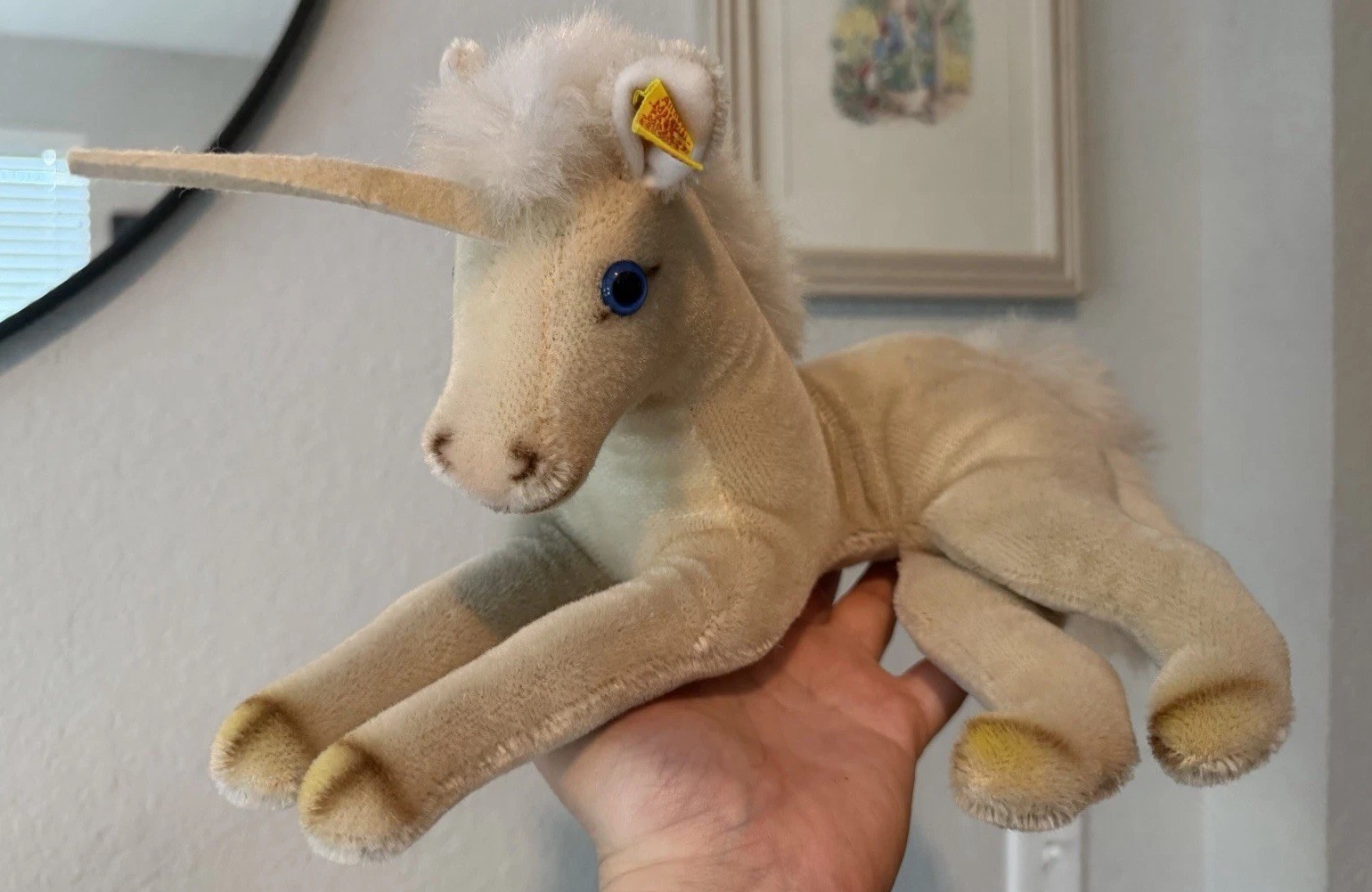 VT LE 1983 Steiff Unicorn 0130/27 Mohair 11” West Germany Button Ear Tag EUC