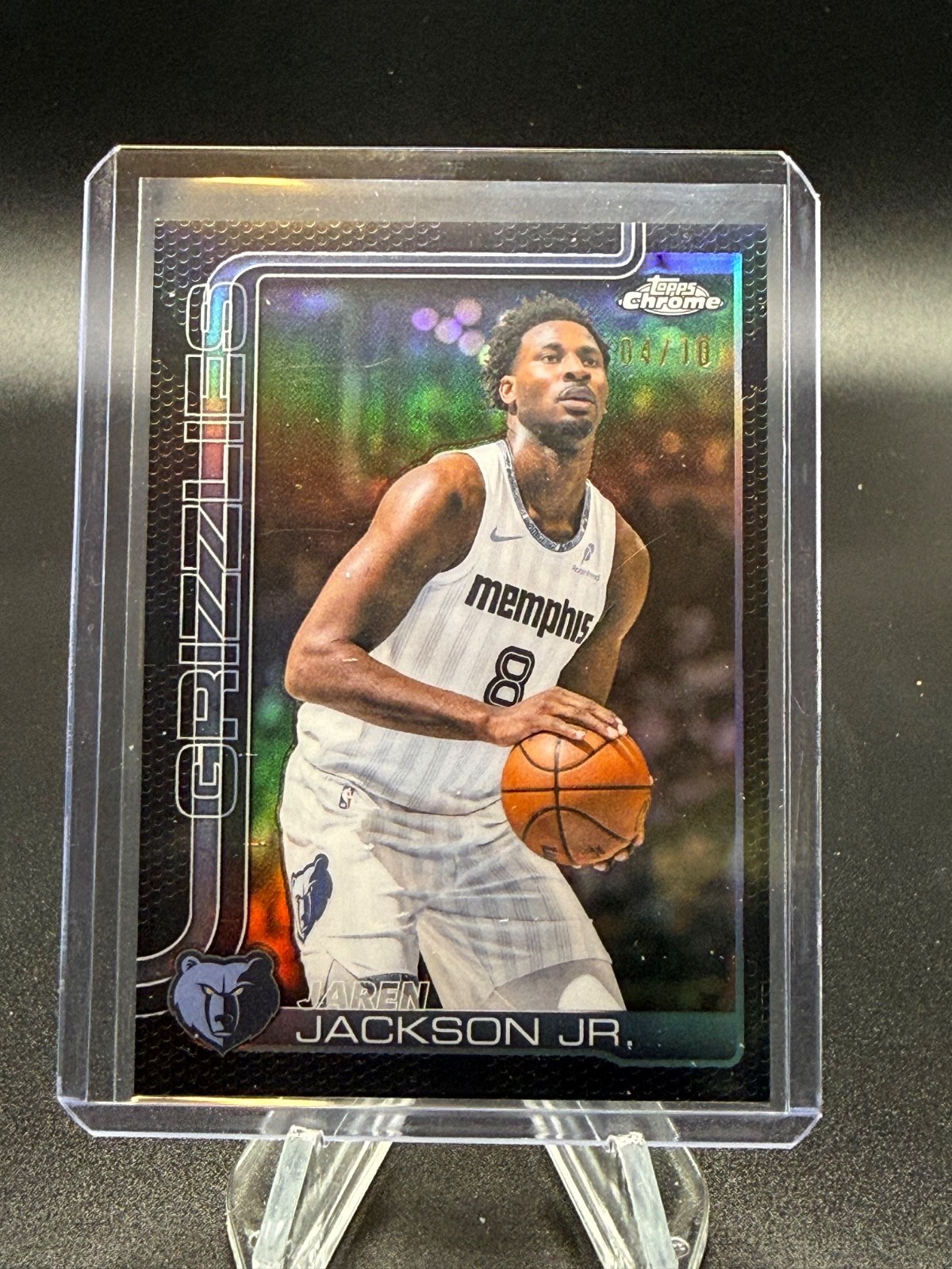 2025-26 Topps Chrome Update Jaren Jackson Jr BLACK BASKETBALL REFRACTOR 4/10 SSP