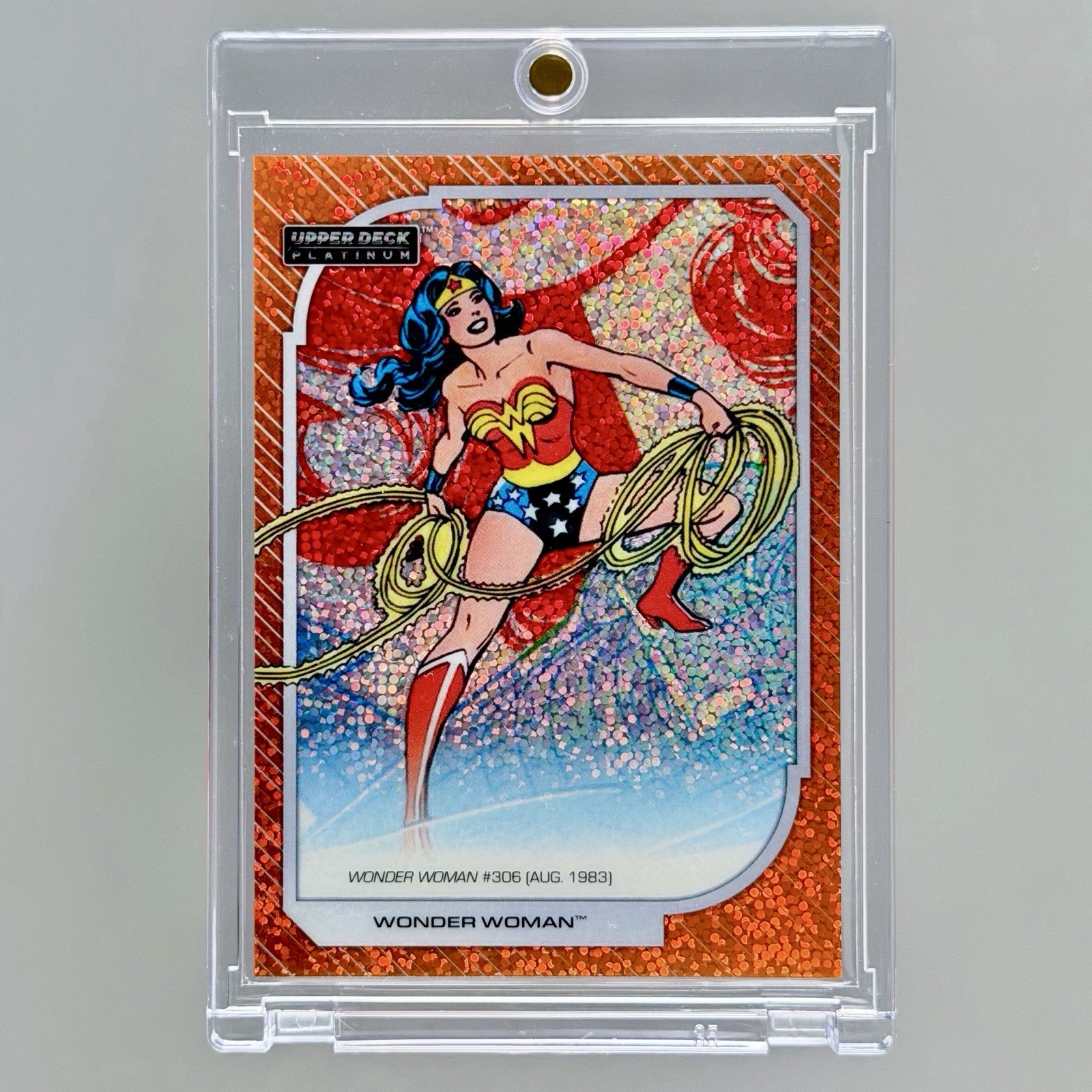 2026 Upper Deck DC Platinum Orange Sparkle /33 Wonder Woman #102 Jose-Luis Lopez