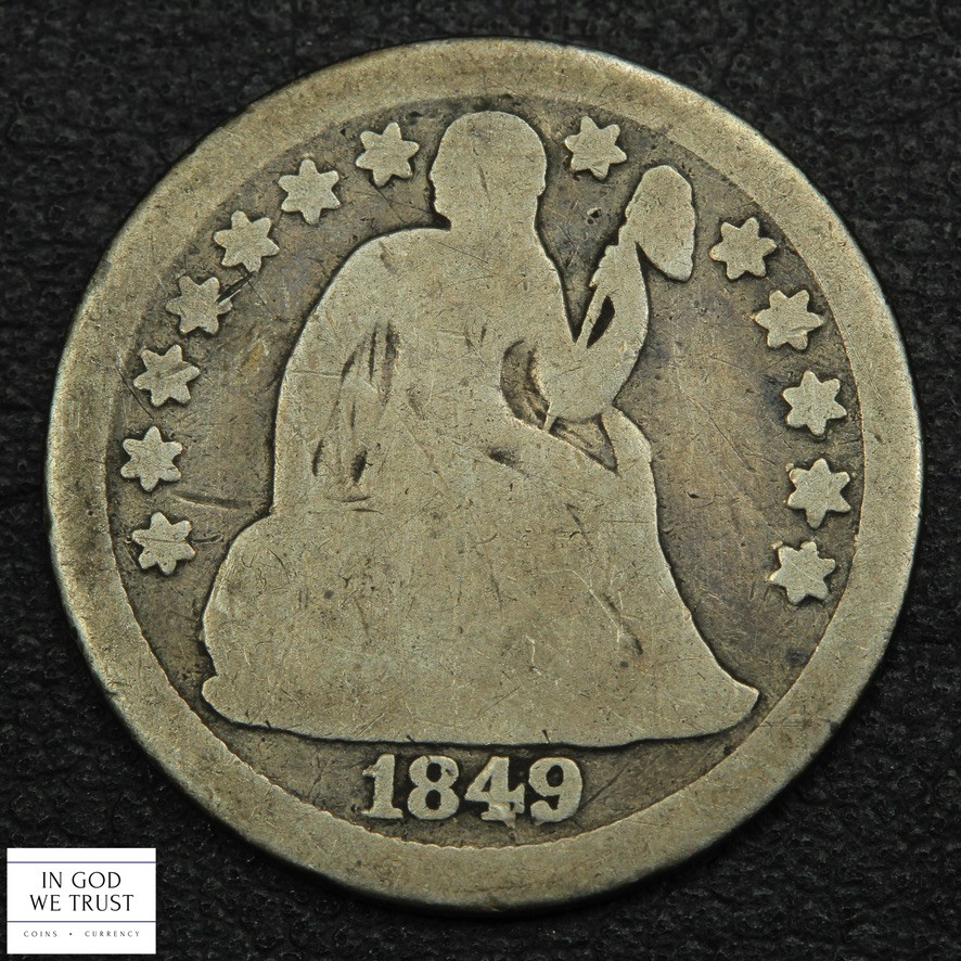 1849 O Seated Liberty Silver Dime 10C