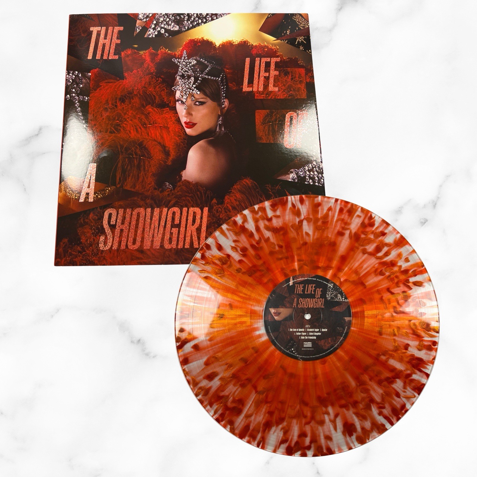 Taylor Swift Life of a Showgirl Tiny Bubbles Red Lipstick and Lace Vinyl LP