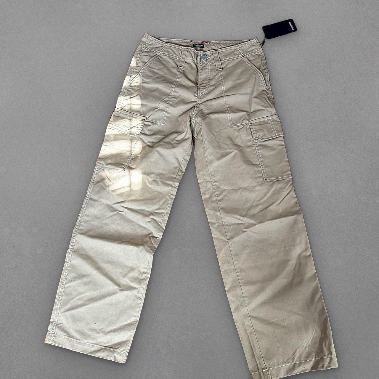 True Religion Cargo Pants Tan Relaxed Fit Y2K Women\'s 27 True Religion Cargo Pants Tan Relaxed Fit Y2K Women\'s 27