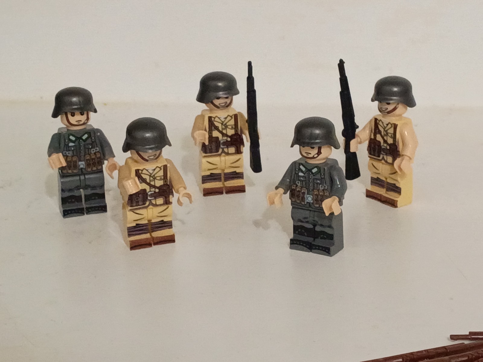 (5) Custom WWII Ger Army Officers Figures Soldiers Fully Articulated Lot