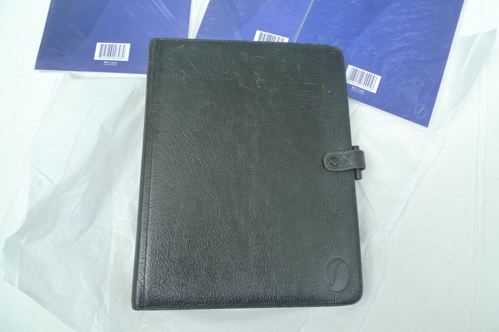 DESKFAX / FILOFAX - DX1 CLF 7/8- LEATHER PLANNER & MANY INSERTS - MADE IN  UK