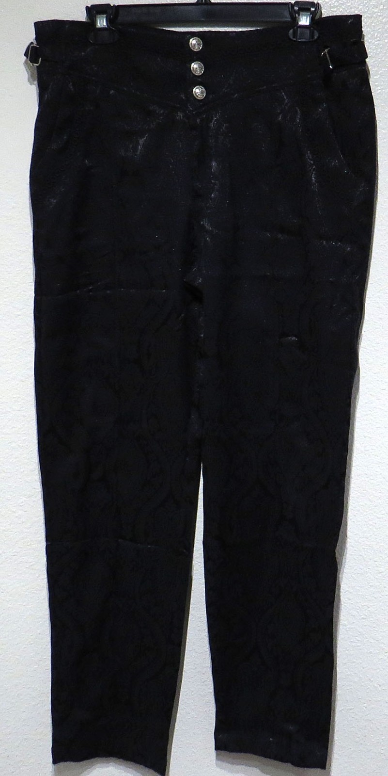 NEW Vatpave BLACK STEAMPUNK Pants MED Woven Textured Victorian Cosplay Costume