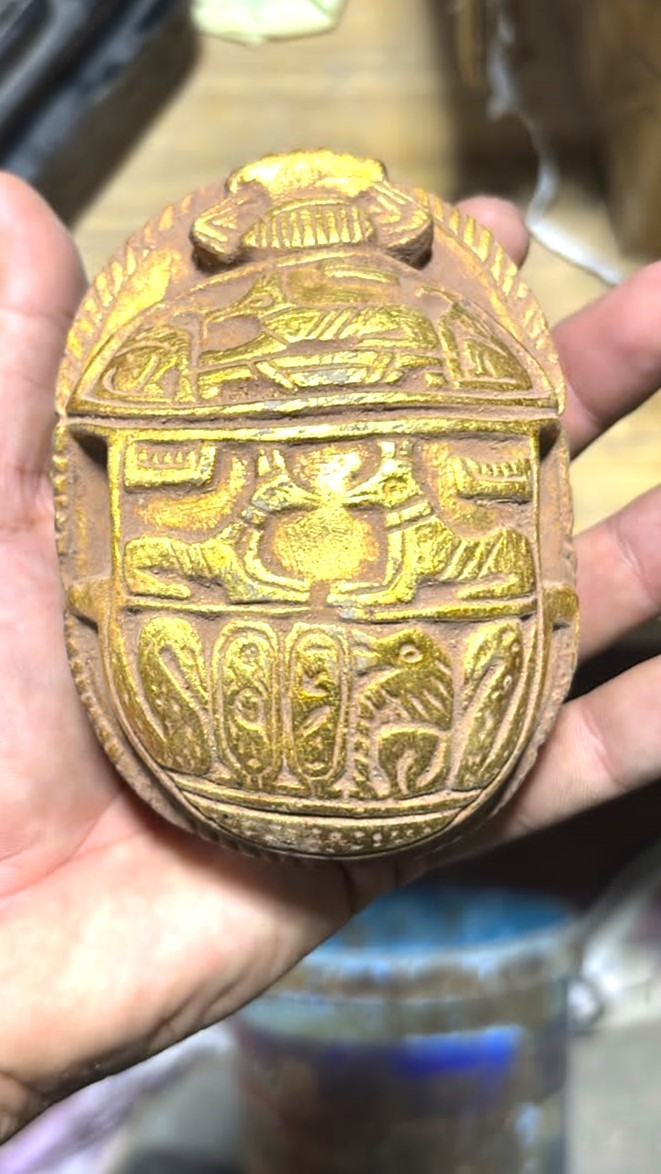 RARE ANCIENT EGYPTIAN ANTIQUE ANUBIS Scarab Old Pharaoh Protection Egypt History