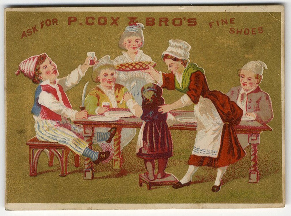 New York Greenwich St CLARK SHOE EMPORIUM P Cox 1880's VICTORIAN Trade Card