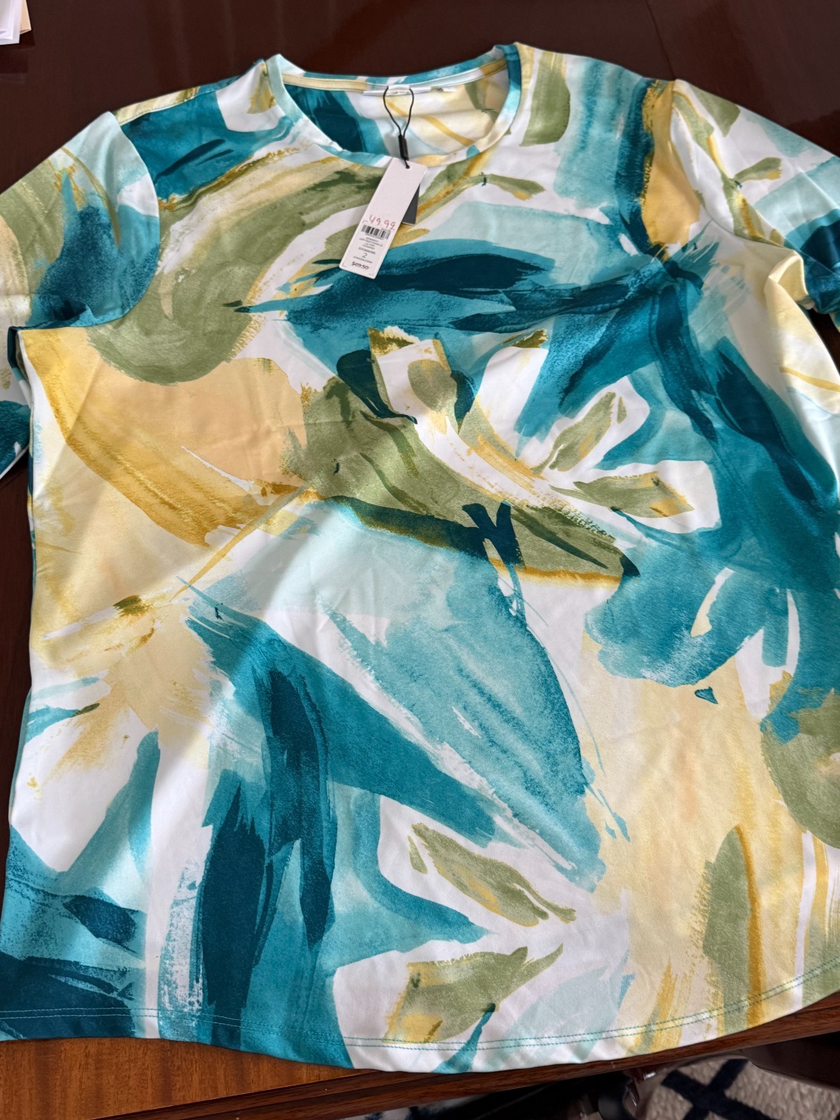Chico’s Zenergy NWT UPF  LS Top Sz 2 (Large) Oceano SOLD OUT EVERYWHERE Stunning