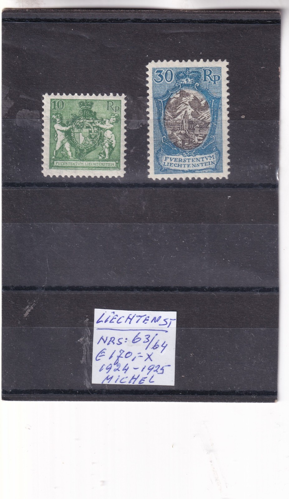 Liechtenstien 1924/1925 MH  Mi. 63/64 nice stamps see scan cv 170€