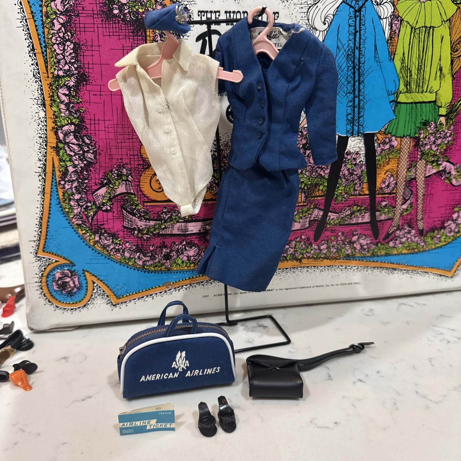 Vtg 1961 Mattel Barbie #984 American Airlines Stewardess Outfit Complete EUC Vtg 1961 Mattel Barbie #984 American Airlines Stewardess Outfit Complete EUC