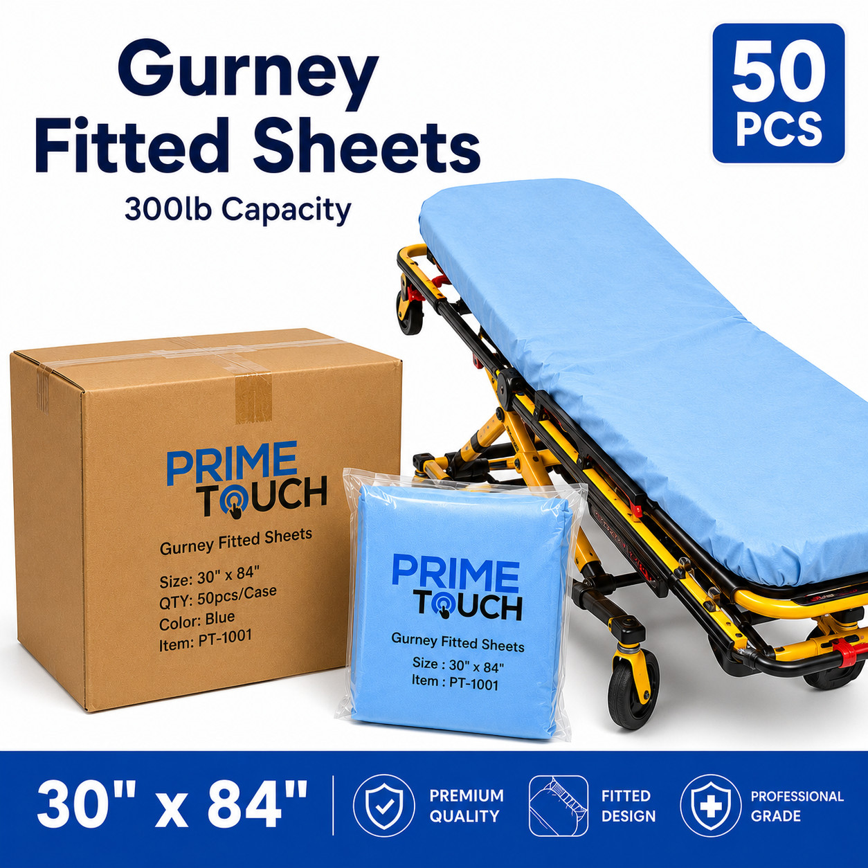 50 Pcs Disposable Fitted Stretcher Gurney Sheets 30\