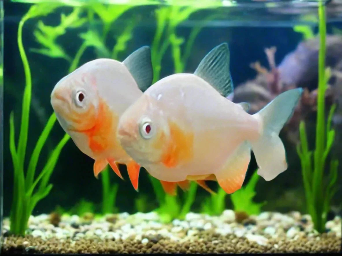 2-Pack Albino Red Pacu 2” – Live Freshwater Fish (Colossoma brachypomum)