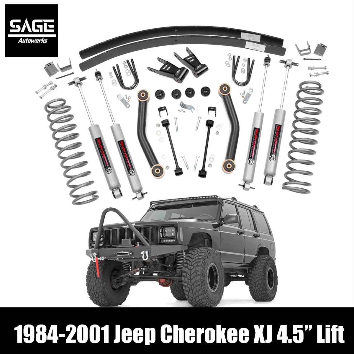 4.5 Inch Lift Kit for 1984-2001 Jeep Cherokee XJ 4.5 Inch Lift Kit for 1984-2001 Jeep Cherokee XJ