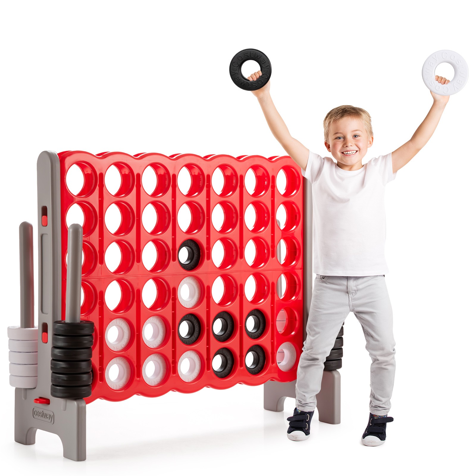 Jumbo 4-to-Score 4 in A Row Giant Game Set Outdoor Indoor Adults Kids Family Fun