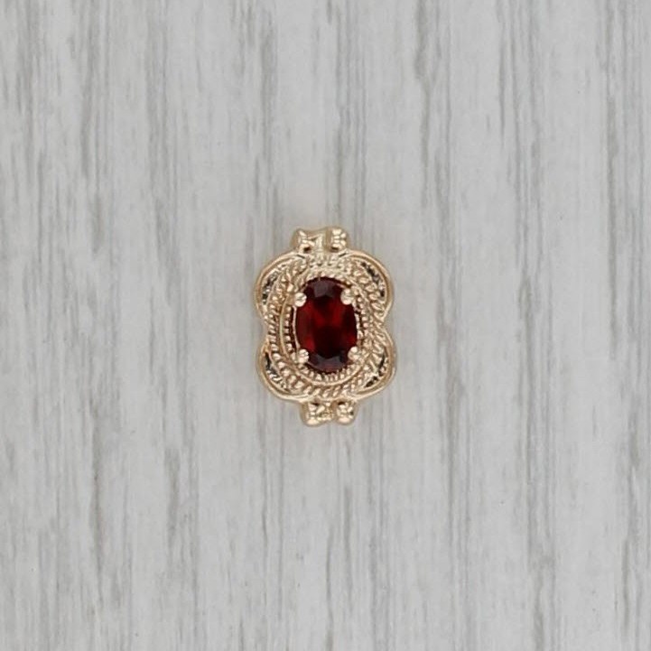 Old Victoria 0.65ct Garnet Slide Bracelet Charm 14k Yellow Gold Vintage