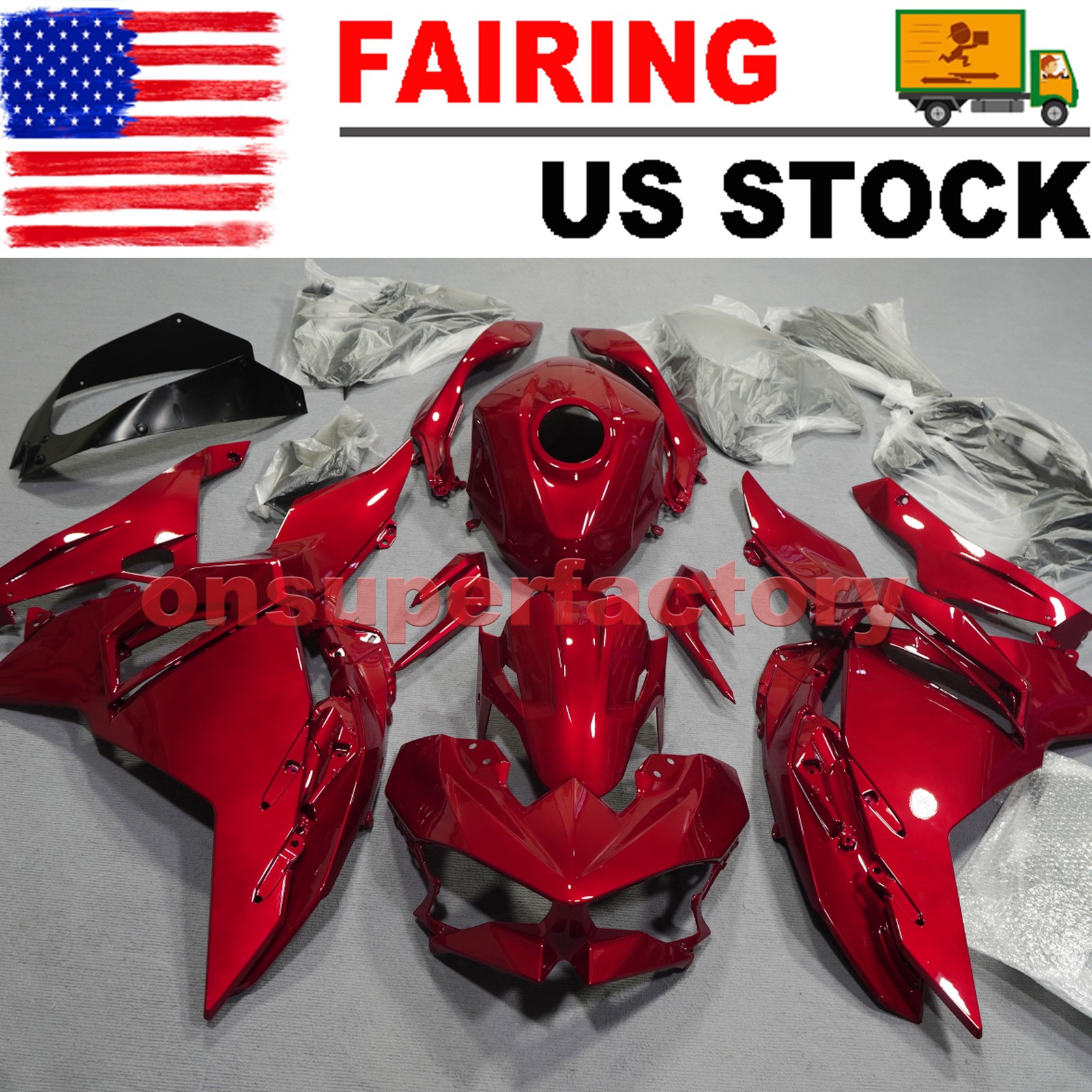 ABS Bodywork Fairing Kit w/Tank Cover For Kawasaki Ninja 500 2024-2026 Candy Red