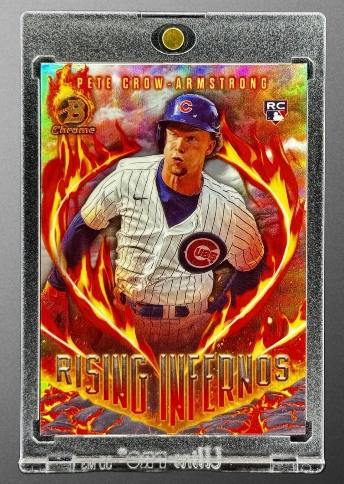 Pete Crow-Armstrong RARE ROOKIE FLAME REFRACTOR INVESTMENT CARD SP ROY CUBS MINT Pete Crow-Armstrong RARE ROOKIE FLAME REFRACTOR INVESTMENT CARD SP ROY CUBS MINT
