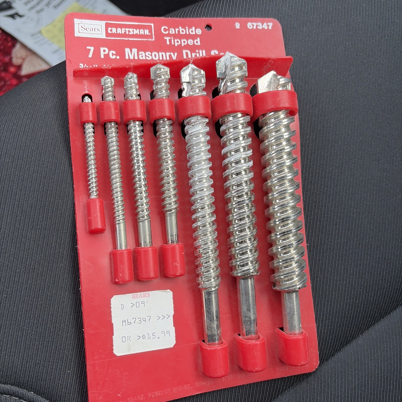 Vintage NOS Craftsman 7 Pc Masonry Drill Bit Set Carbide Tipped Sears USA