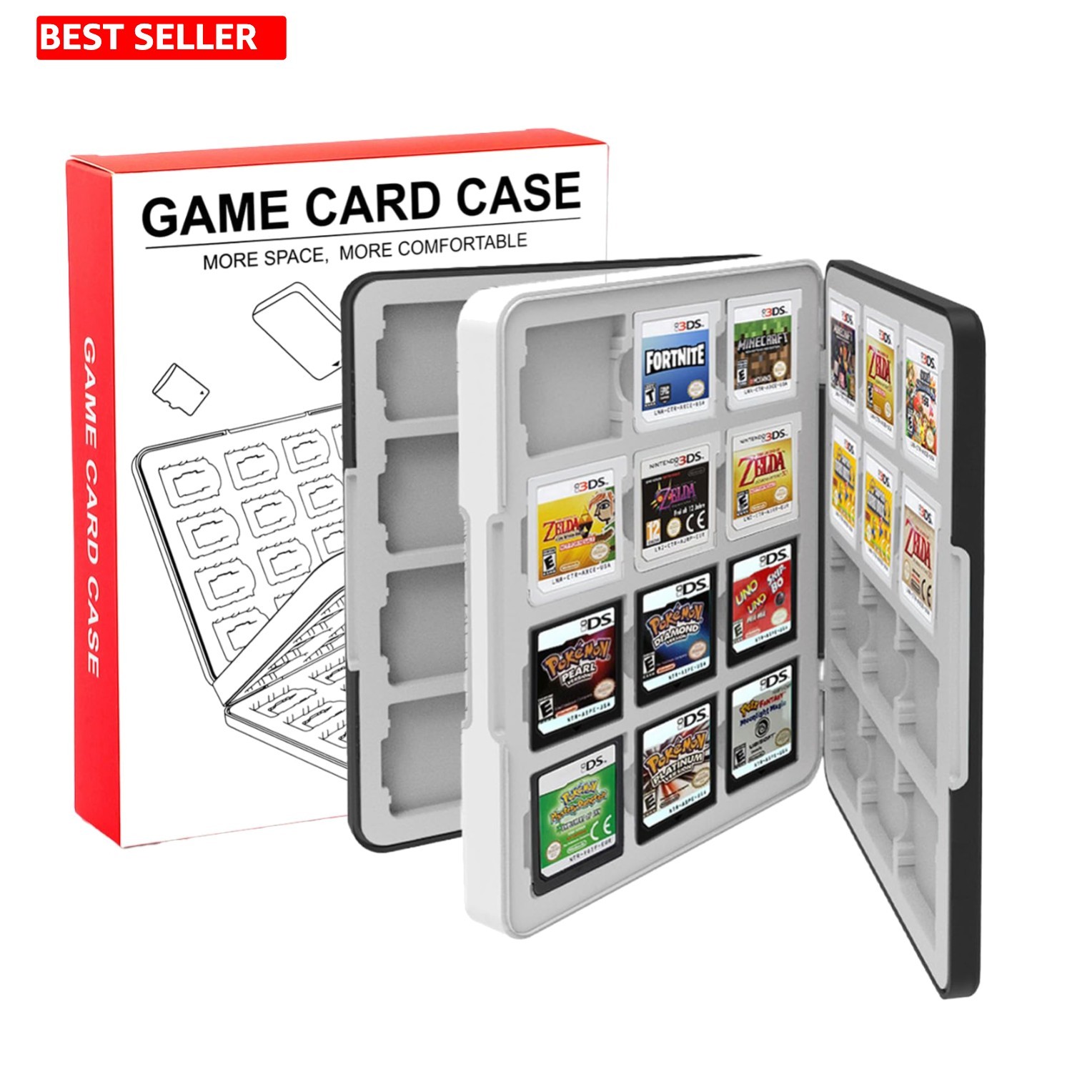 3DS Game Case 48 Slot DS Game Holder Compatible With Nintendo