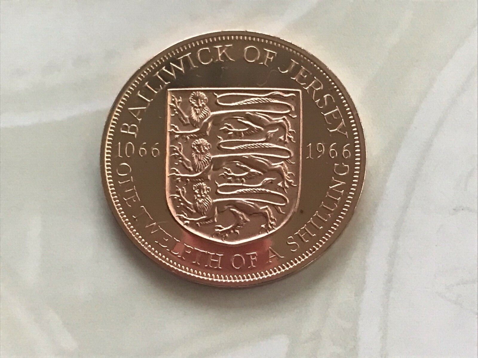 Jersey 1966 Proof 1/12 Shilling Elizabeth II Bronze 9.4 g ⌀ 30.8 mm KM# 26