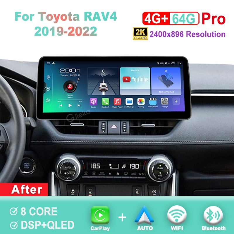 12.3 inch 2K Screen Android Car Radio For Toyota RAV4 2019-2022 Carplay WiFi BT 12.3 inch 2K Screen Android Car Radio For Toyota RAV4 2019-2022 Carplay WiFi BT