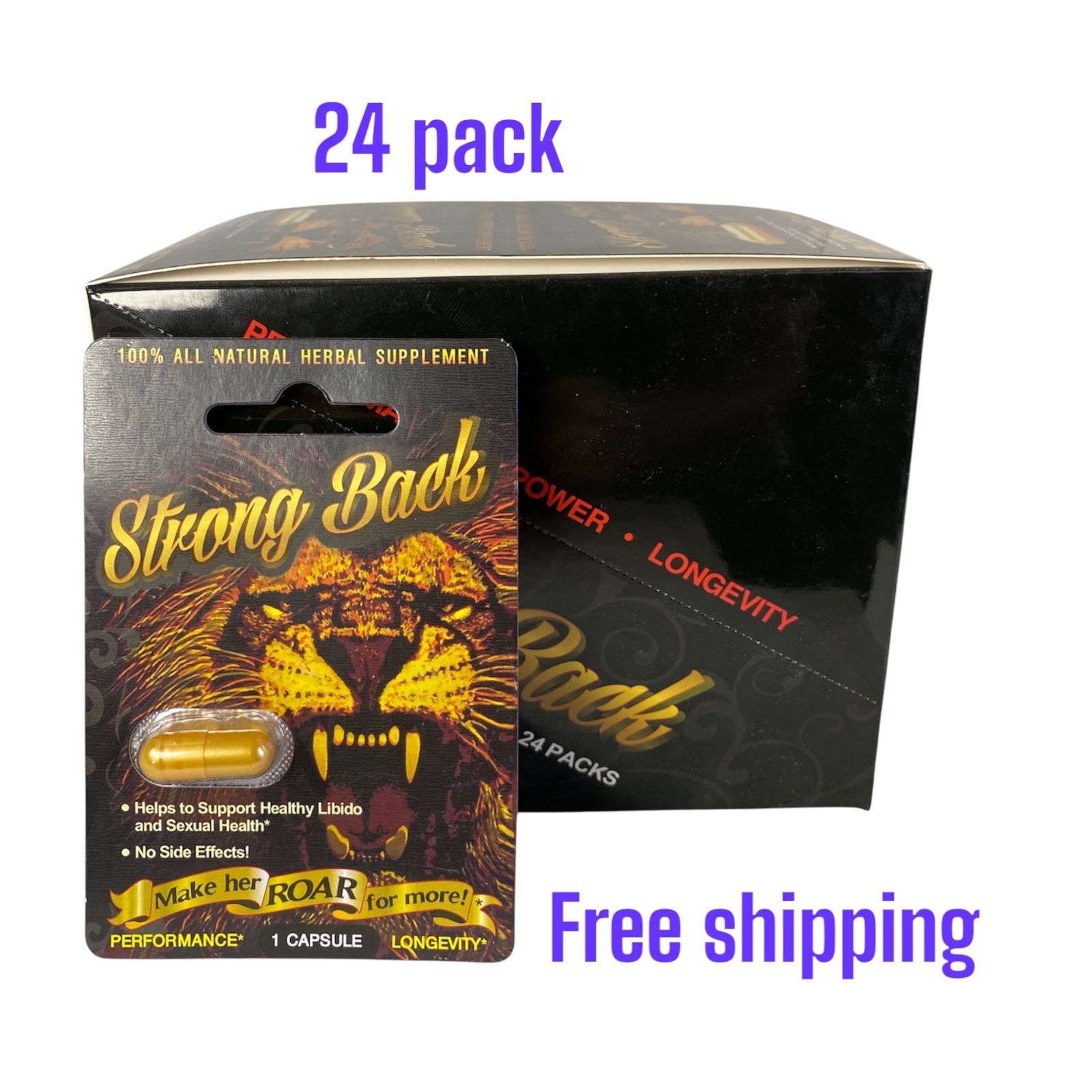 STRONGBACK HERBAL MALE SUPPLEMENT PILLS 24 PACK   100% WORK