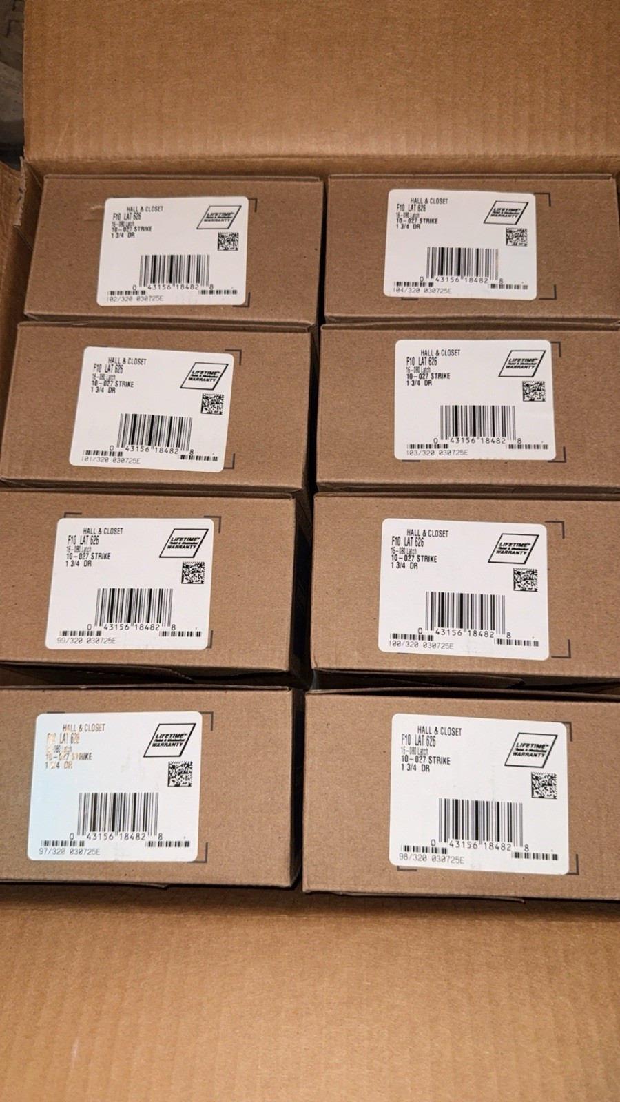 8 brand new Schlage F10 LAT 626 Satin Silver Lever Handle for Hall & Closet